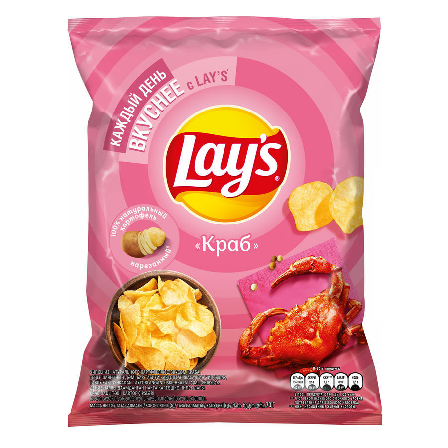 Чипсы картофельные LAY'S со вкусом краба, 70г, предпросмотр