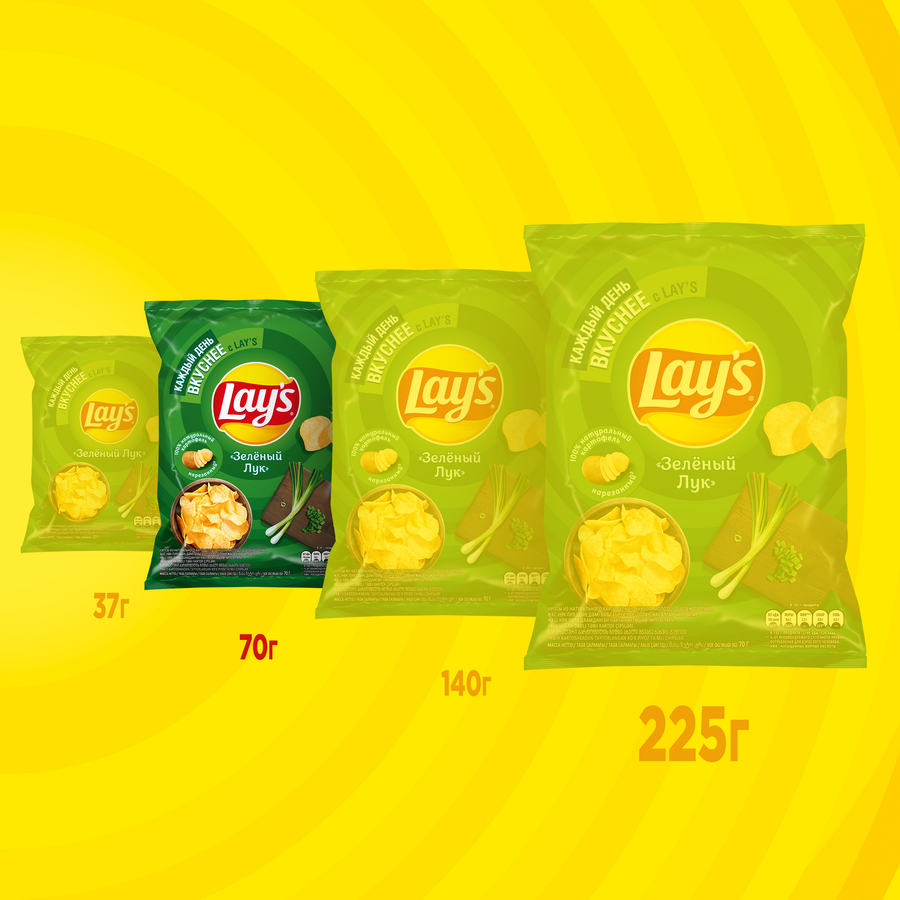 Чипсы картофельные LAY'S со вкусом молодого зеленого лука, 70г, предпросмотр
