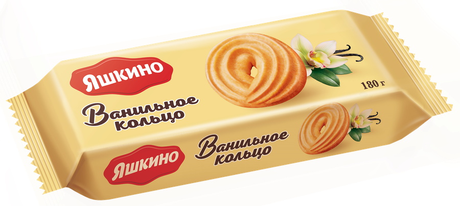 Печенье сдобное ЯШКИНО Ванильное кольцо, 180г, предпросмотр