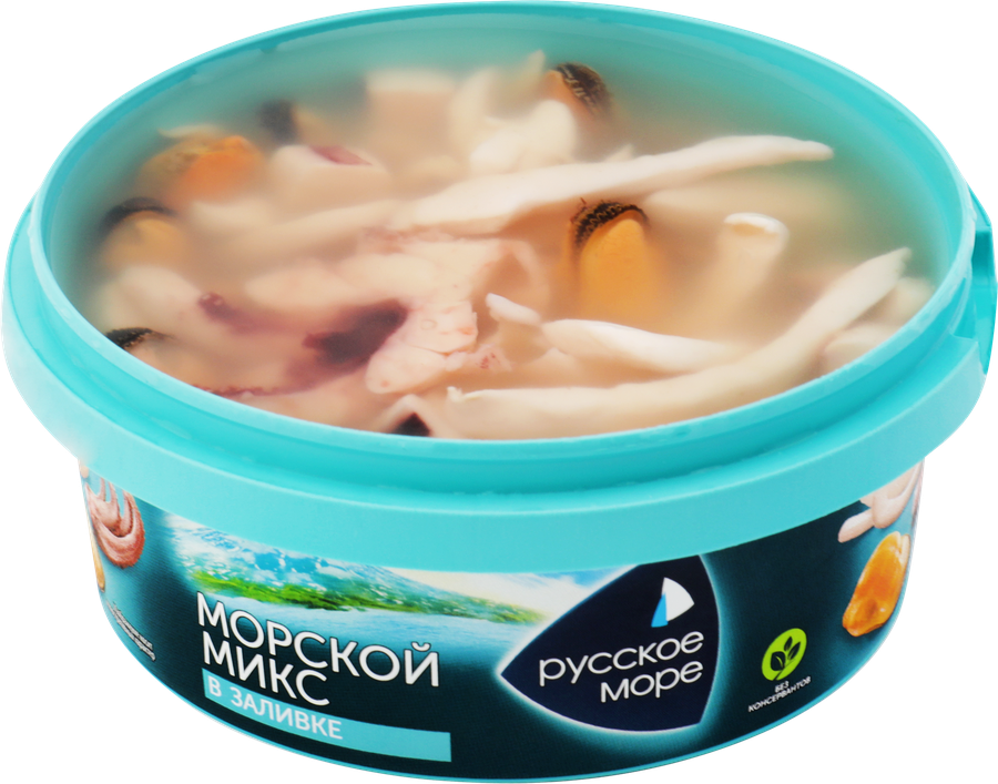 Коктейль из морепродуктов РУССКОЕ МОРЕ Морской микс, в заливке, 300г, предпросмотр