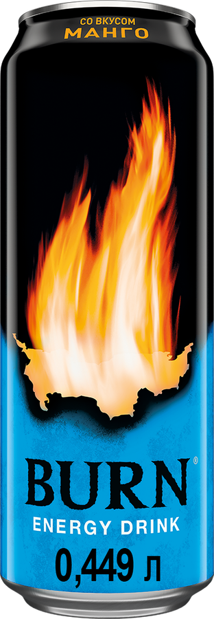 Напиток энергетический BURN Манго сильногазированный, 0.449л, превью
