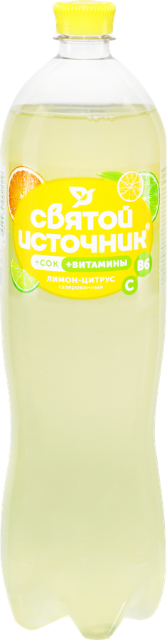 Напиток СВЯТОЙ ИСТОЧНИК Вода со вкусом лимон, цитрус газированный, 1.5л, превью