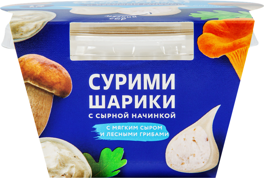 Сурими-шарики МЕРИДИАН с мягким сыром и лесными грибами, 100г, предпросмотр
