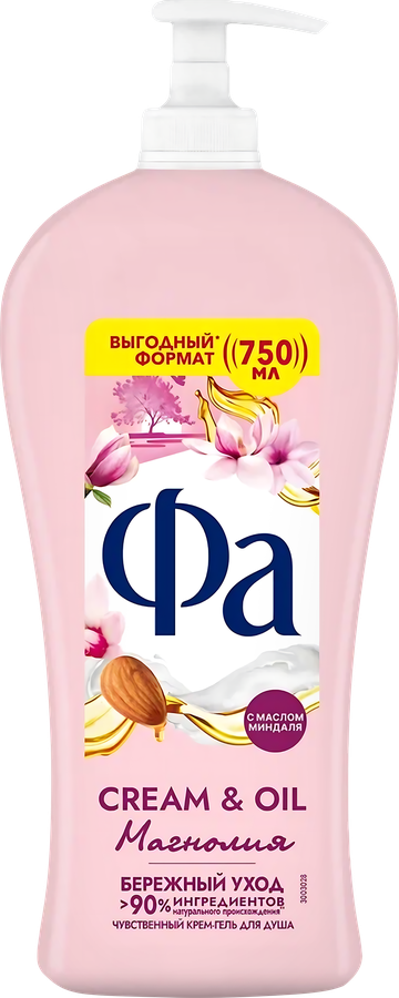 Крем-гель для душа ФА Cream&Oil Магнолия, 750мл, превью