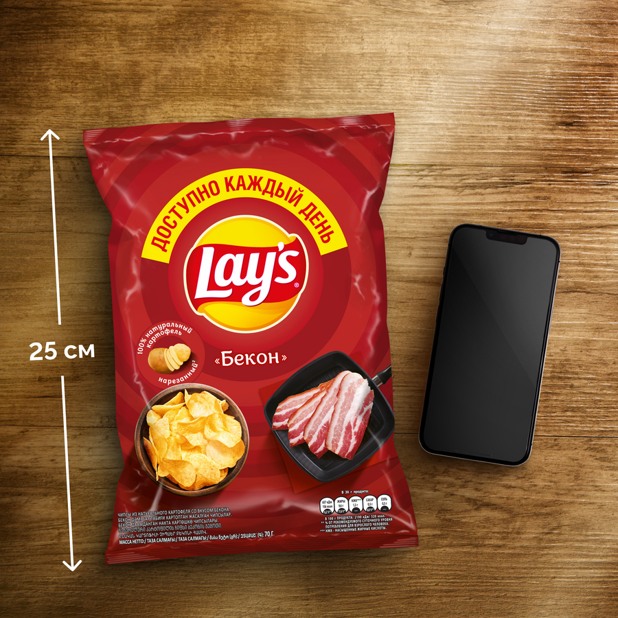 Чипсы картофельные LAY'S Бекон, 70г, превью