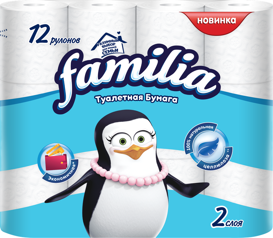 Бумага туалетная FAMILIA Classic 2-слоя, 12шт, превью