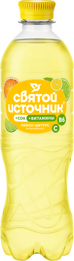 Напиток СВЯТОЙ ИСТОЧНИК со вкусом лимон, цитрус газированный, 0.5л, превью