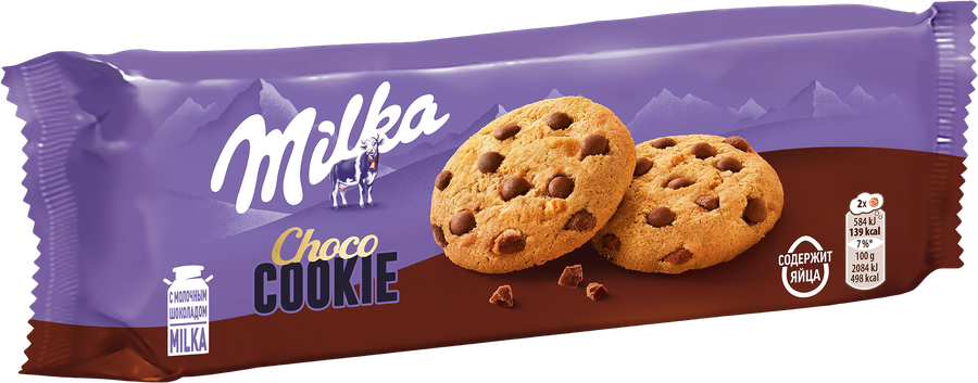 Печенье MILKA с кусочками молочного шоколада, 126г, превью