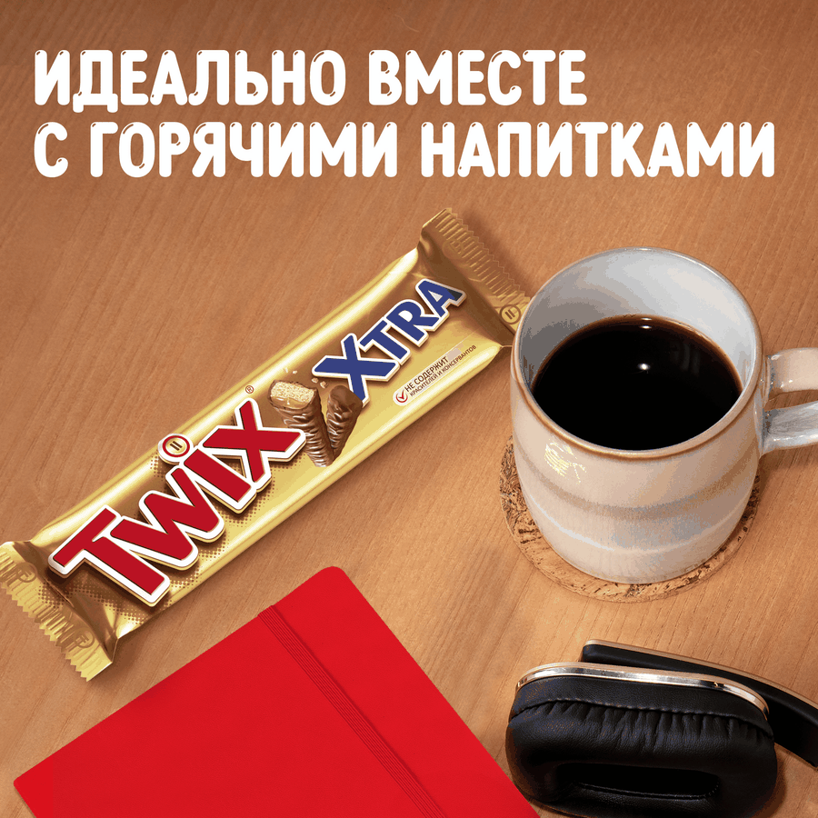 Батончик TWIX Xtra с карамелью и печеньем, 82г, превью