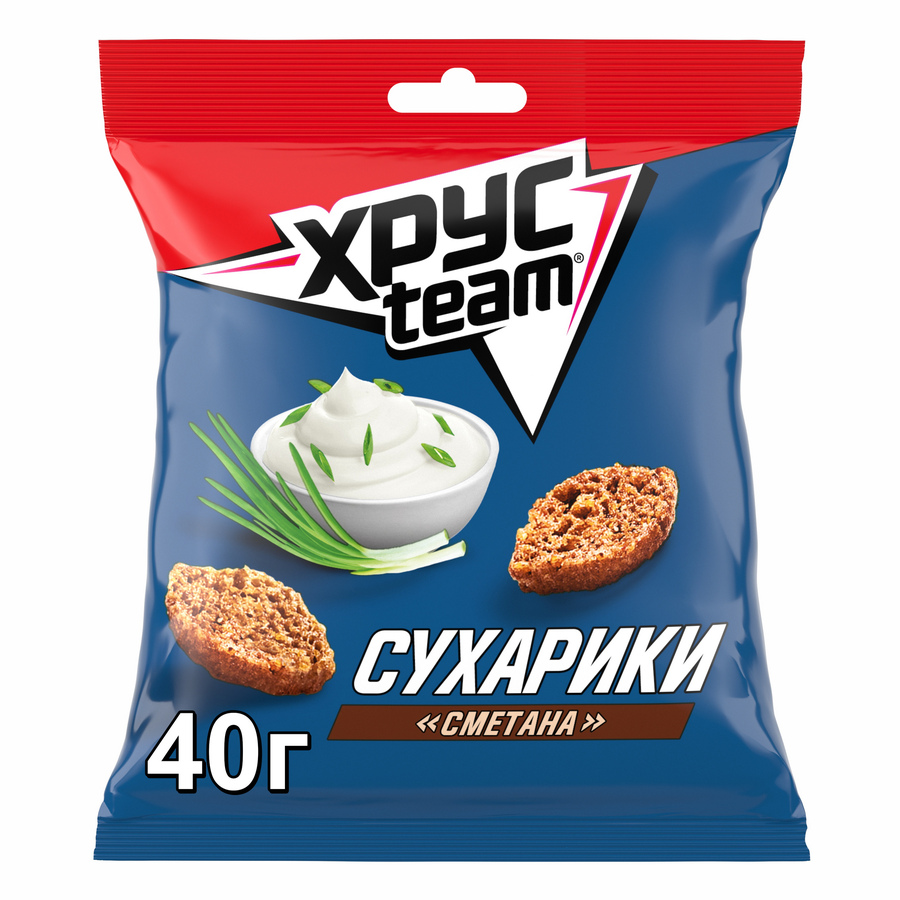 Сухарики ХРУСTEAM Хрустящие Сметана, 40г, превью