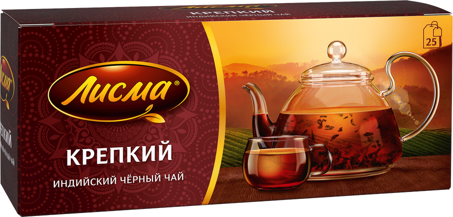 Чай черный ЛИСМА Крепкий, 25х2г, предпросмотр