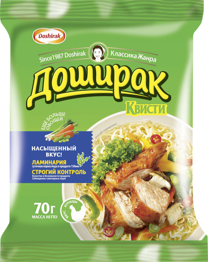 Лапша ДОШИРАК Квисти со вкусом курицы, 70г, превью
