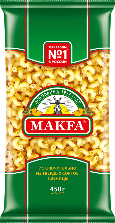 Макароны MAKFA Витки высший сорт, 450г, предпросмотр