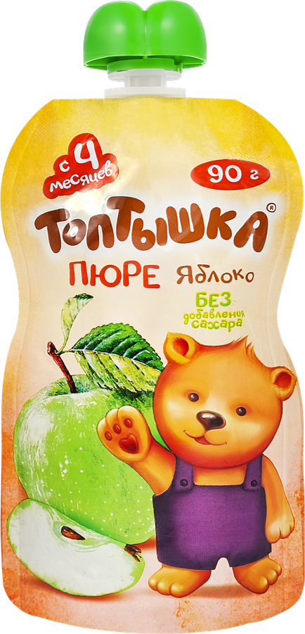 Пюре ТОПТЫШКА Яблоко, с 4 месяцев, 90г, картинка