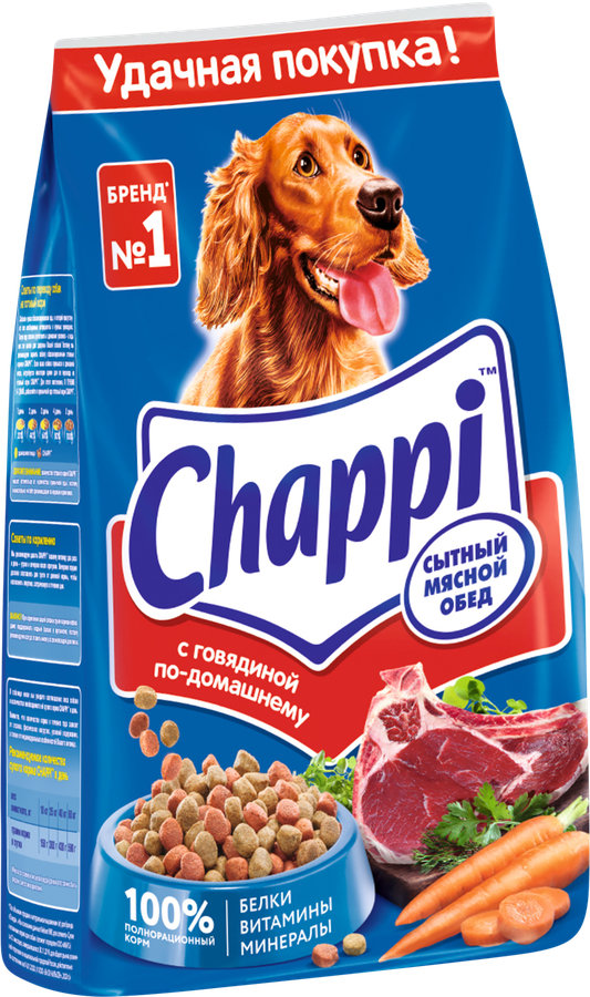 Корм сухой для взрослых собак CHAPPI Сытный мясной обед Мясное изобилие, для всех пород, полнорационный, 2,5кг, превью