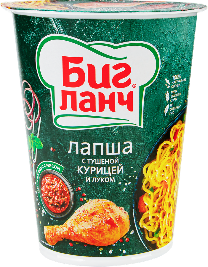 Лапша БИГ ЛАНЧ с тушеной курицей и луком, 65г, превью