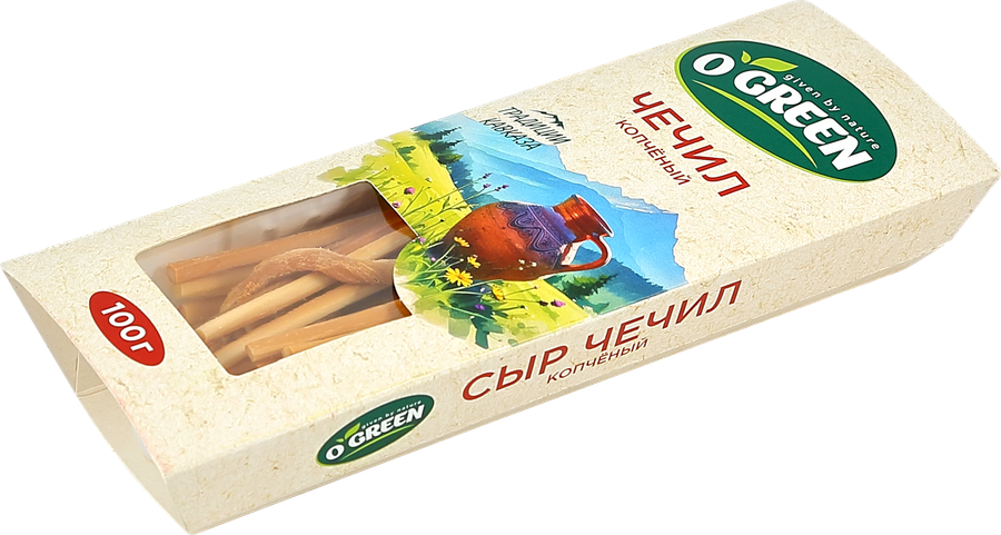 Сыр копченый O`GREEN Чечил-спагетти 40%, без змж, 100г, превью