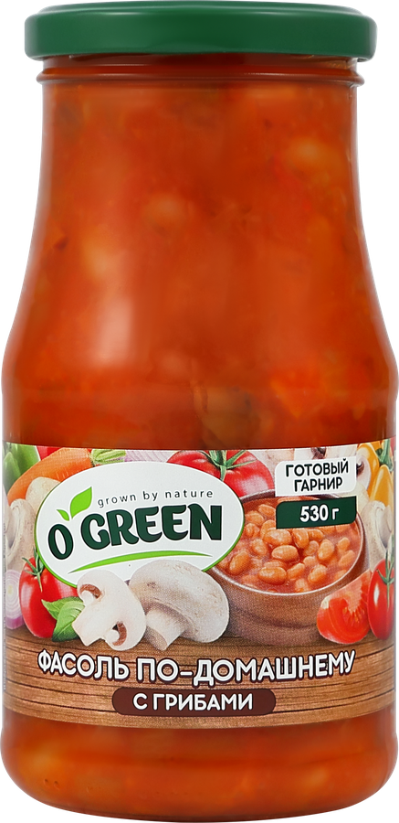 Фасоль O`GREEN По-домашнему, с грибами, 530г, предпросмотр