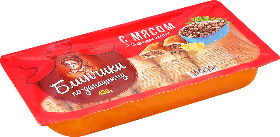 Блинчики По-домашнему с мясом со сливочным маслом, 430г, предпросмотр