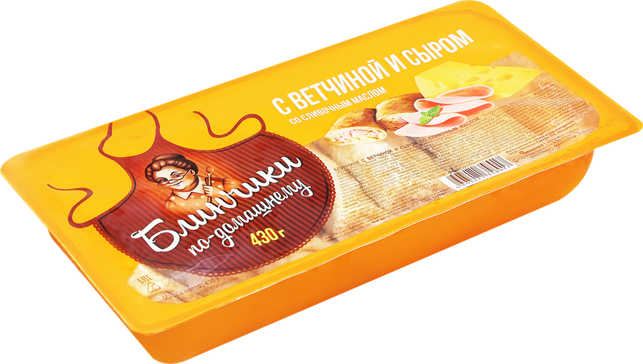 Блинчики По-домашнему с ветчиной и сыром со сливочным маслом, 430г, предпросмотр