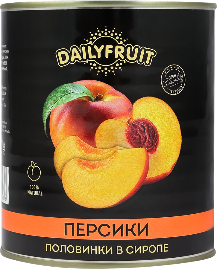 Персики консервированные ДЭЙЛИФРУТ половинки в сиропе, 850мл, превью