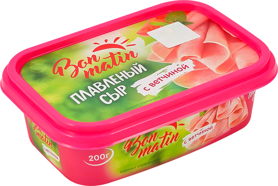 Сыр плавленый БОН МАТИН с ветчиной, без змж, 200г, превью