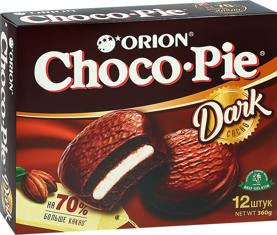 Пирожное ORION Choco pie dark, 360г, превью