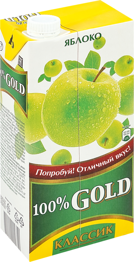 Напиток сокосодержащий 100% ГОЛД Яблоко, 0.95л, превью