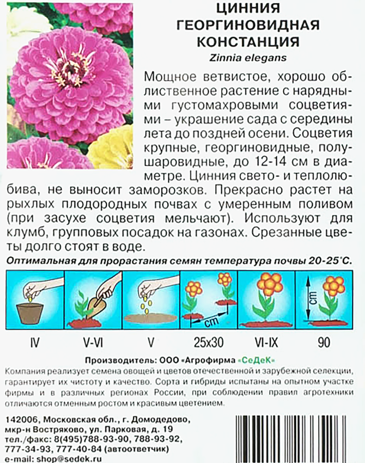 Семена Цинния Констанция, превью