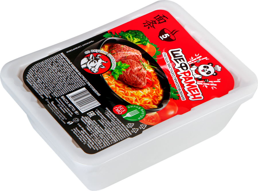 Лапша ШЕФ РАМЕН со вкусом говядины, 90г, предпросмотр