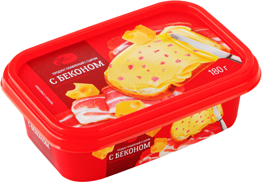 Продукт плавленый с сыром и беконом 60%, с змж, 180г, предпросмотр