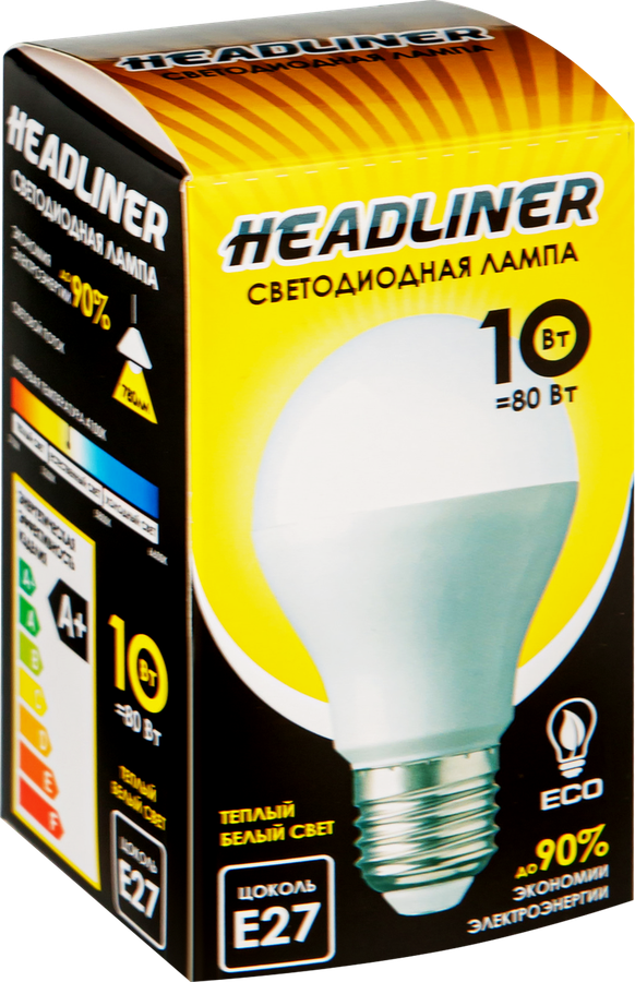 Лампочка светодиодная HEADLINER 10Вт, теплый белый свет, Е27, превью