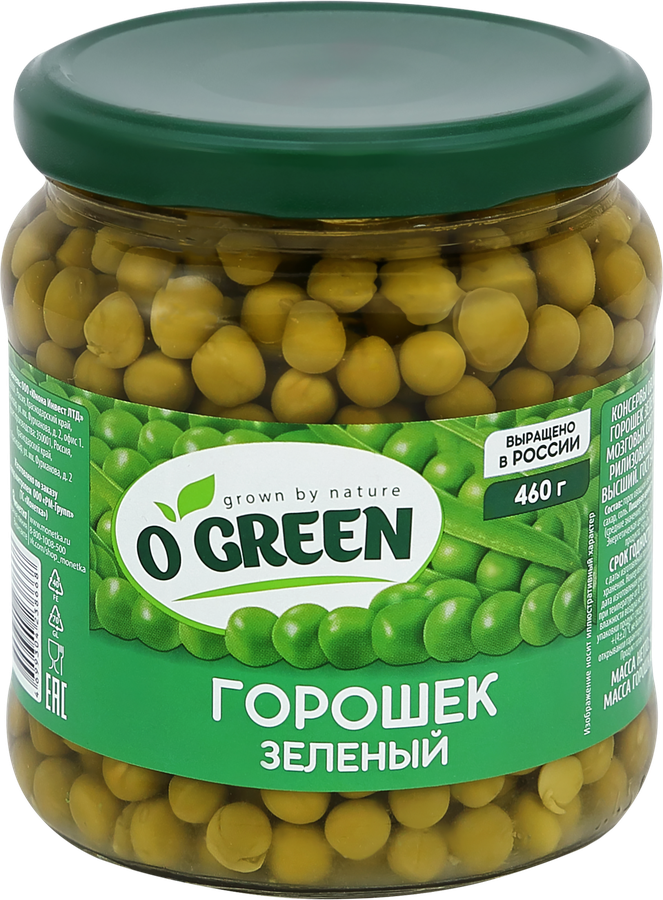 Горошек зеленый O`GREEN, 460г, превью