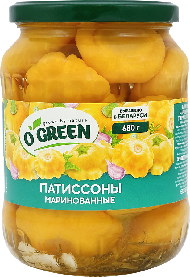 Патиссоны маринованные O`GREEN, 720мл, превью