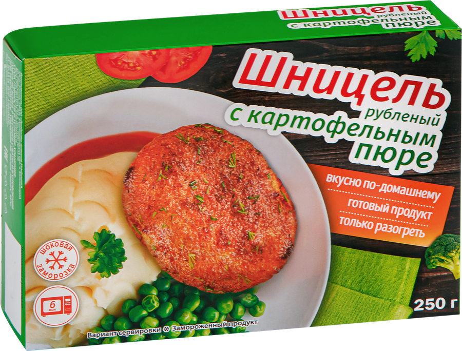Шницель рубленый с картофельным пюре, 250г, предпросмотр