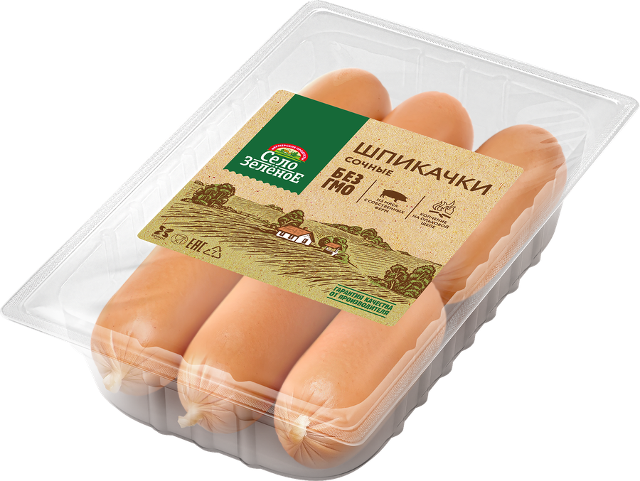 Шпикачки СЕЛО ЗЕЛЕНОЕ Сочные, категория В, 400г, предпросмотр
