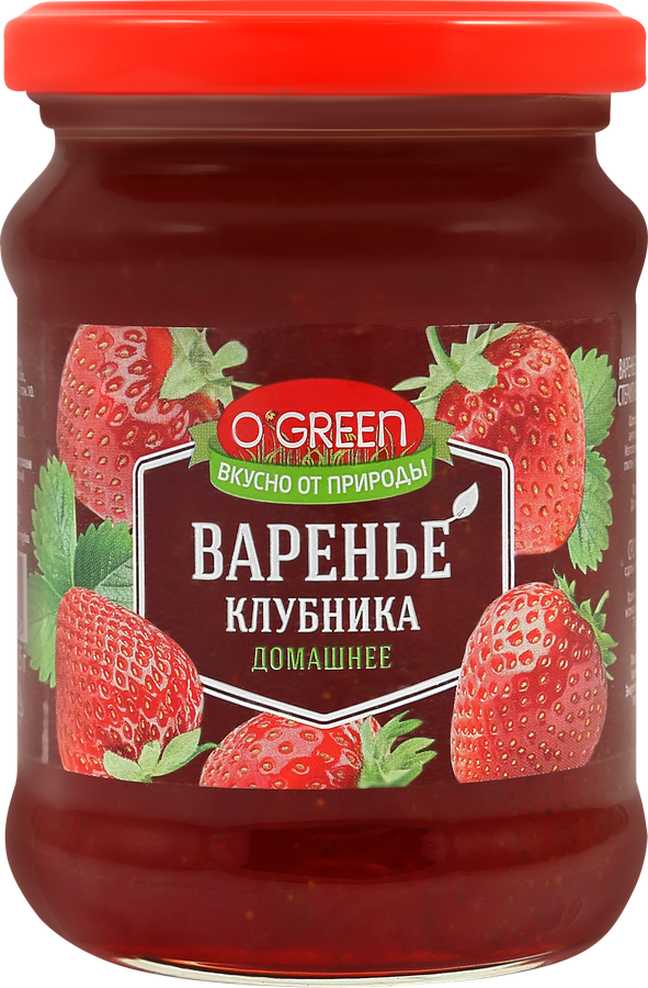 Варенье O`GREEN из клубники, 325г, превью