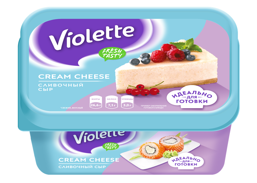 Сыр творожный КАРАТ Violette Cream Cheese Сливочный 70%, без змж, 400г, предпросмотр