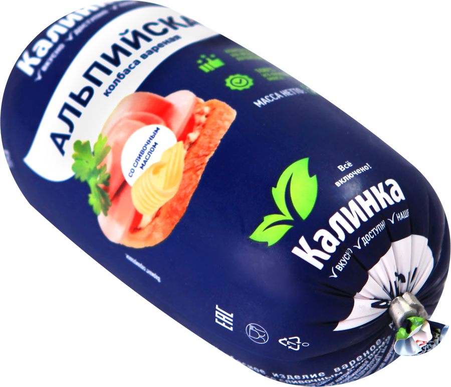Колбаса вареная КАЛИНКА Альпийская со сливочным маслом, 350г, предпросмотр