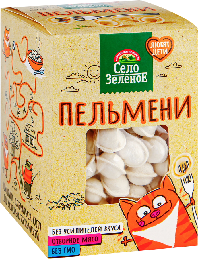 Пельмени СЕЛО ЗЕЛЕНОЕ Любят Дети Сочные, со сливочным маслом, 400г, предпросмотр