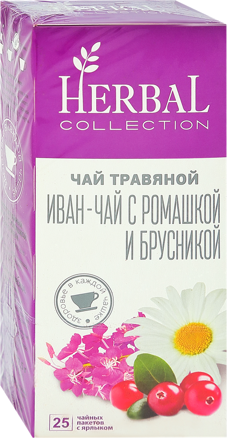Чай травяной ХЭРБАЛ КОЛЛЕКШН Иван-чай с ромашкой и брусникой, 25пак, предпросмотр