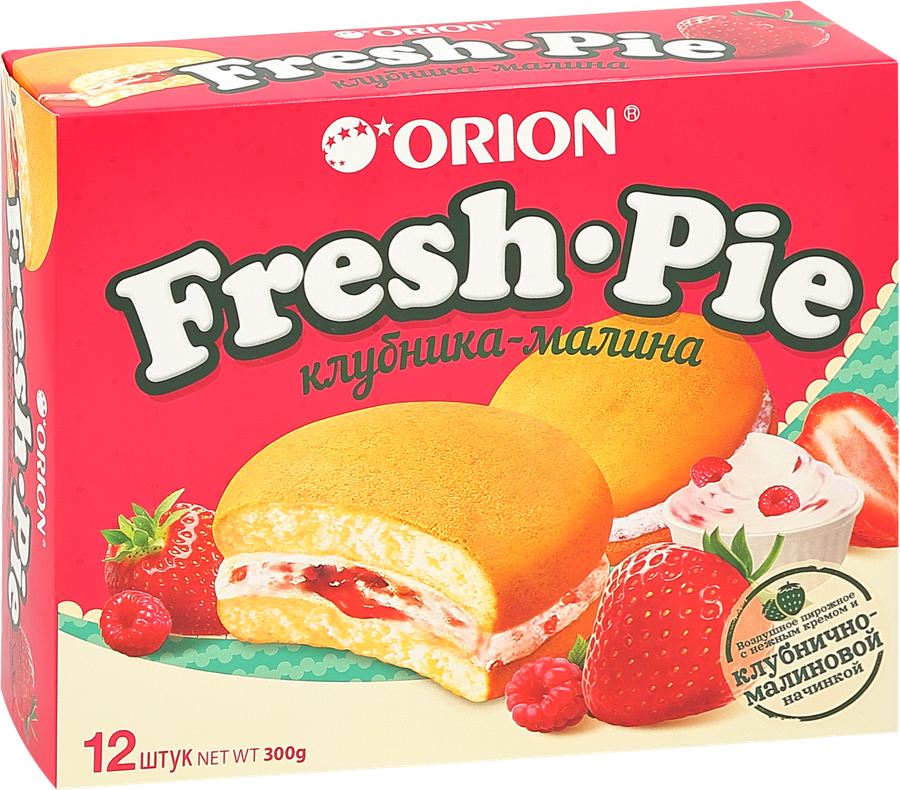 Пирожное ORION Фреш Пай клубника, малина, 300г, превью