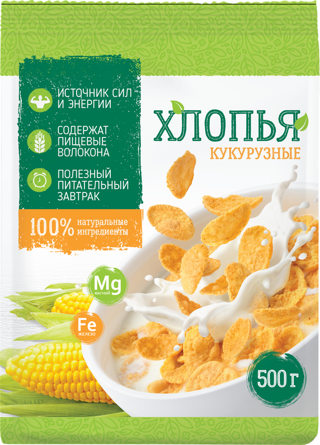 Хлопья кукурузные, 500г, изображение