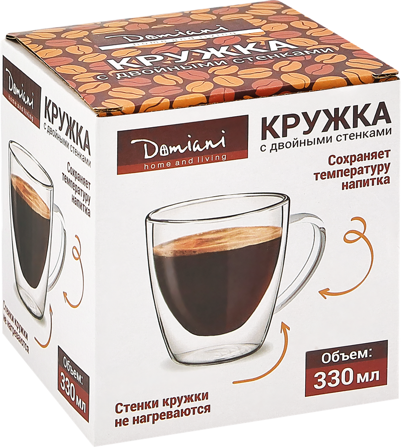 Кружка DOMIANI Home and living, с двойными стенками, 330мл, предпросмотр