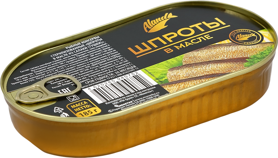 Шпроты АЛАНД в масле, 185г, превью