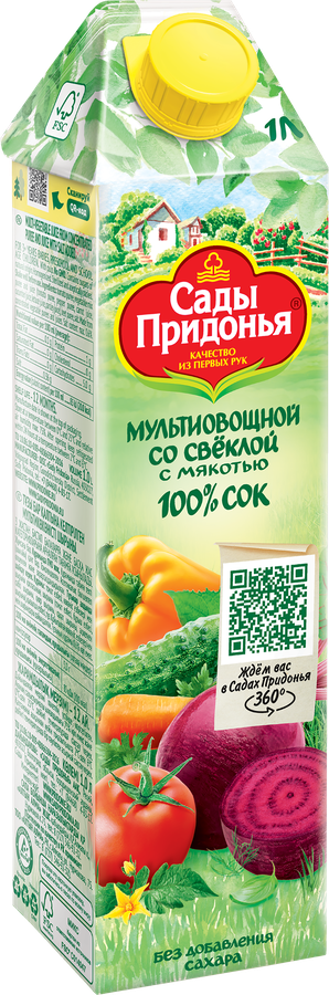 Сок САДЫ ПРИДОНЬЯ Мультиовощной восстановленный с солью, 1л, предпросмотр
