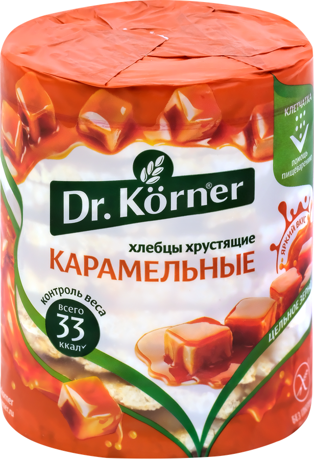 Хлебцы рисово-кукурузный DR KORNER Карамельные, 90г, предпросмотр