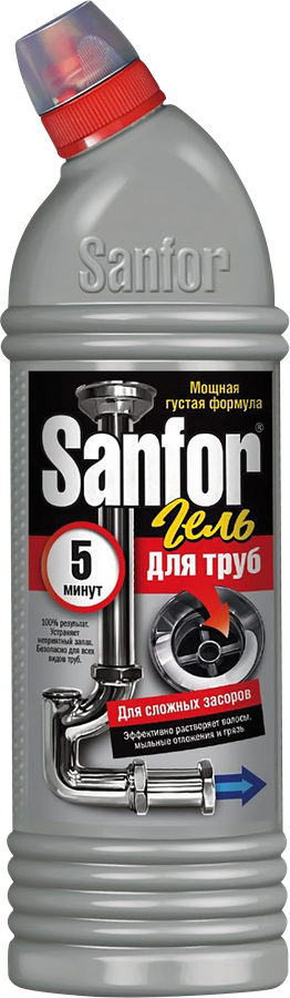 Средство для удаления сильных засоров в трубах SANFOR 5 минут, 1кг, предпросмотр