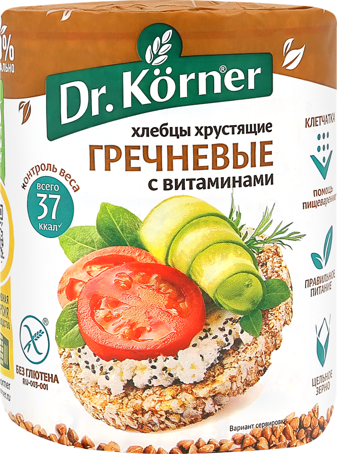 Хлебцы гречневые DR KORNER с витаминами, 100г, предпросмотр