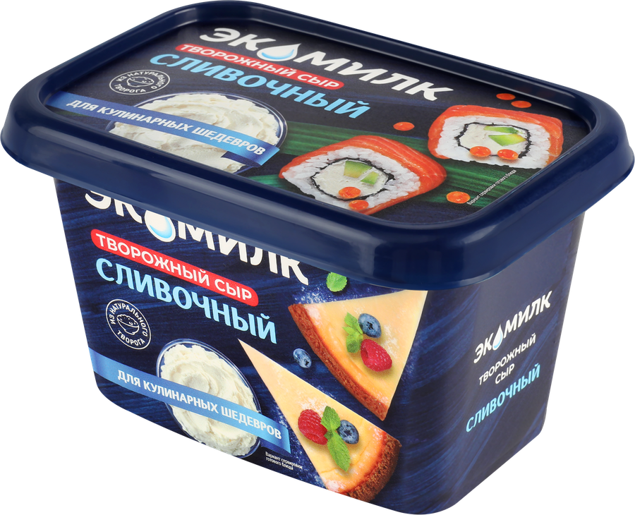 Сыр творожный ЭКОМИЛК Сливочный 60%, без змж, 350г, предпросмотр
